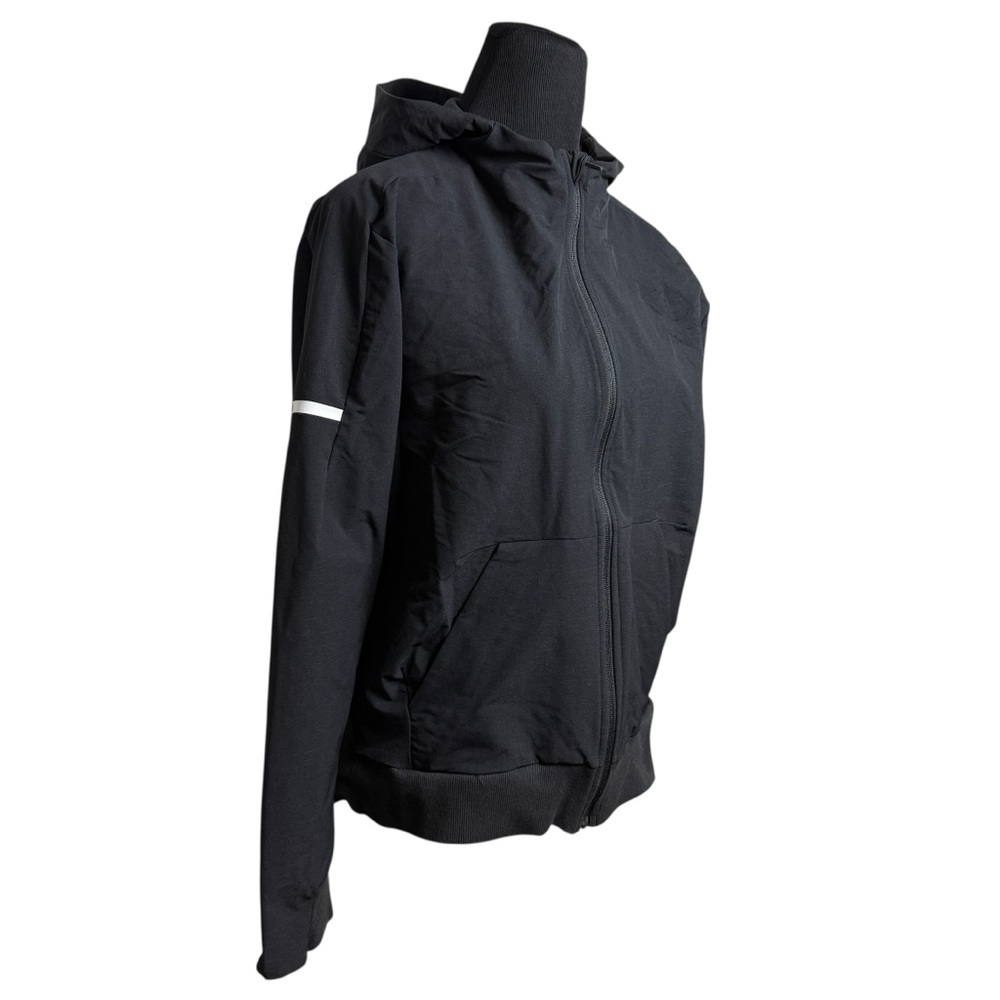 Adidas Hooded Full Zip Jacket Track Run Jog Athletic Outdoor Black SZ M Womens - Picture 4 of 10